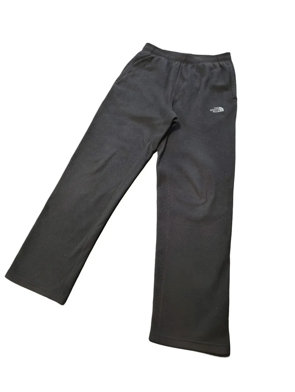 EUC The North Face TKA 100 Fleece Sweat Pants Small Black Straight Leg EUC